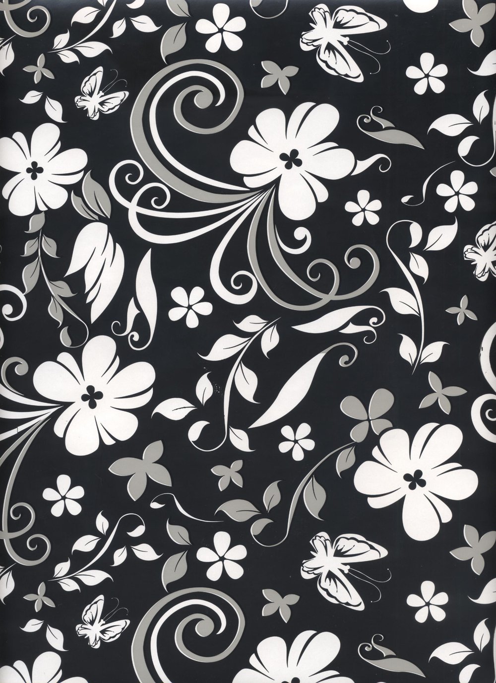 Black & White Garden — Rich Plus Gift Wrapping Paper Wholesale